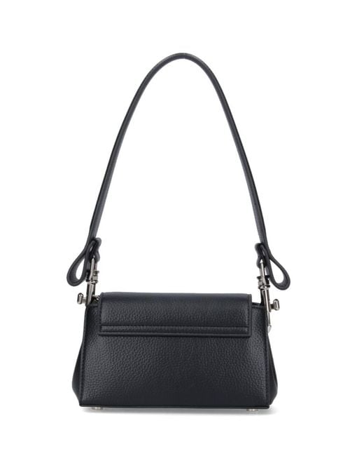 Vivienne Westwood Black Orb Plaque Foldover-Top Shoulder Bag
