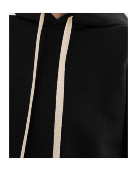 Jil Sander Black Cotton Terry Hooded Sweatshirt