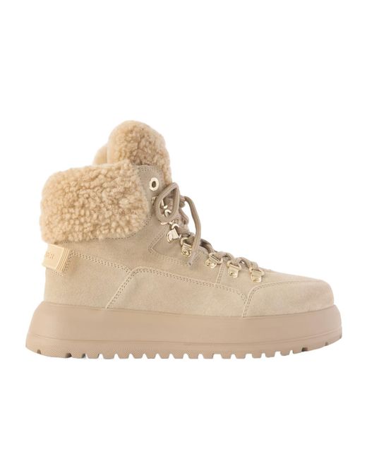 Bogner Natural Antwerp Shearling-Lined Suede Ankle Boots