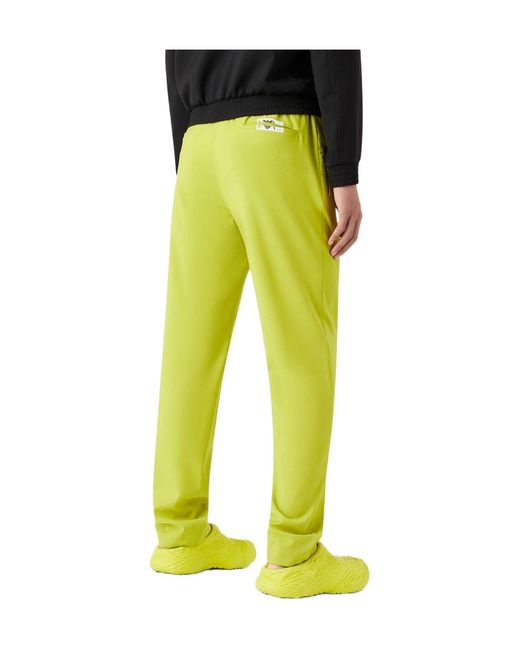 Emporio Armani Yellow Casual Solid-Color Trousers for men