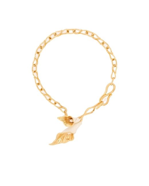 Chloé Metallic Enamel Lily Necklace