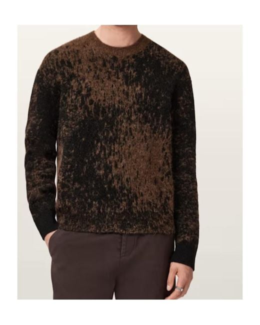 AllSaints Black Storm Patterned Sweater for men