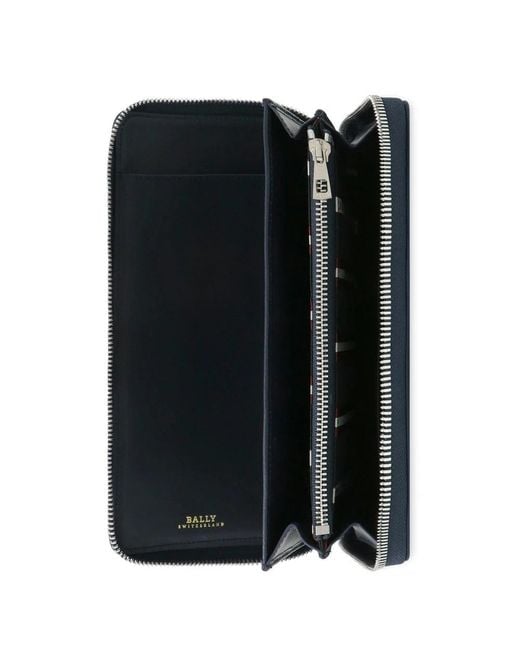 Bally Blue Logo Zipper Wallet for men
