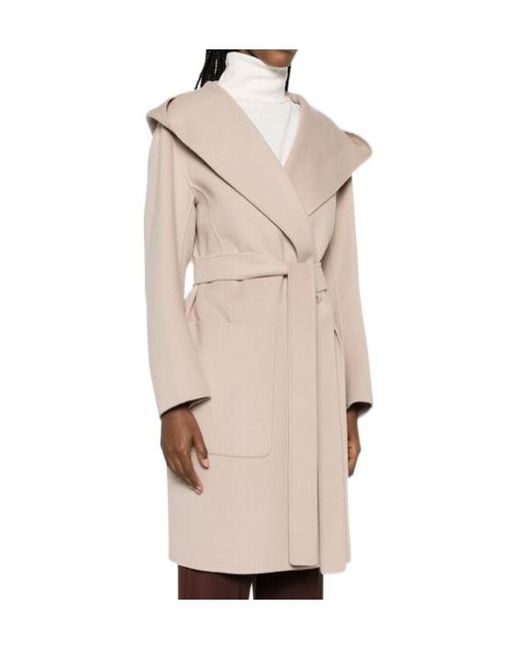 Max Mara Natural Hooded Wool Coat