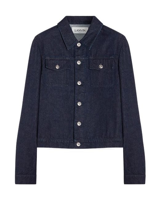 Lanvin Blue Logo Denim Jacket for men