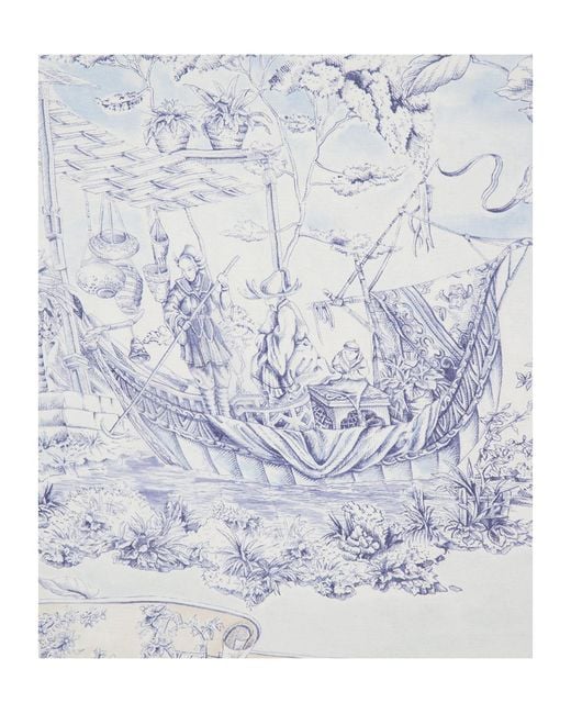 Ferragamo Gray Floral Pattern Shawl