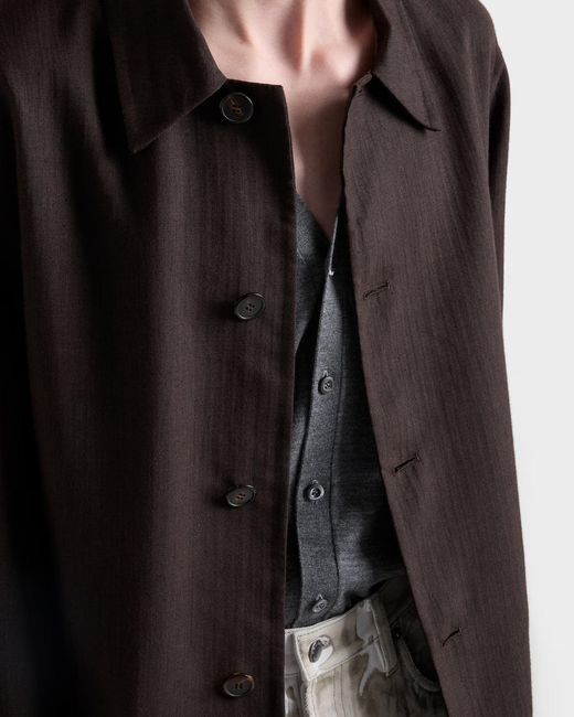 Prada Gray V-Neck Knitted Cardigan for men