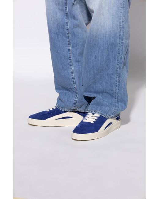 DSquared² Blue Round-Toe Lace-Up Sneakers for men