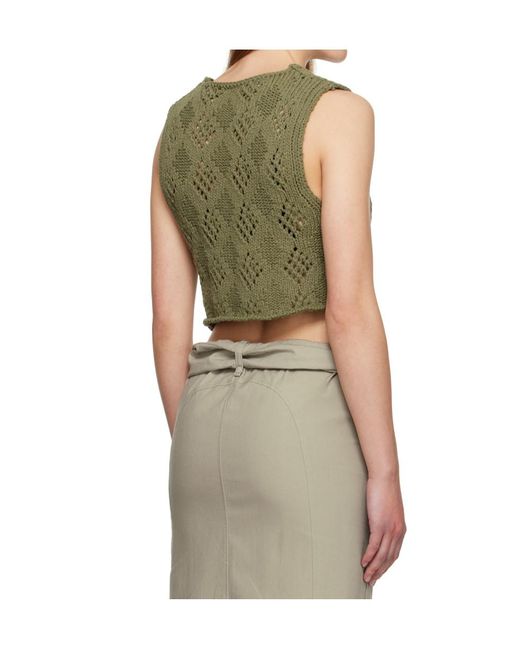 OPEN YY Green Argyle Vest