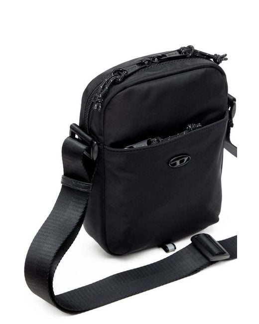 DIESEL Black D-Pack Logo Plaque Crossbody Bag for men