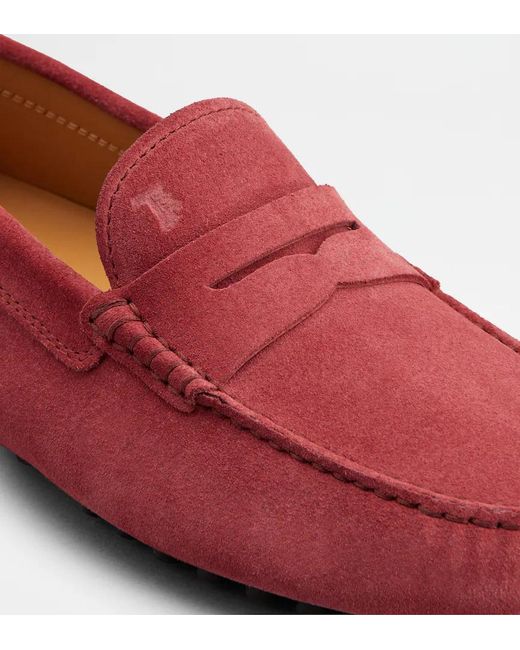 Tod's Red Round-Toe Loafers for men