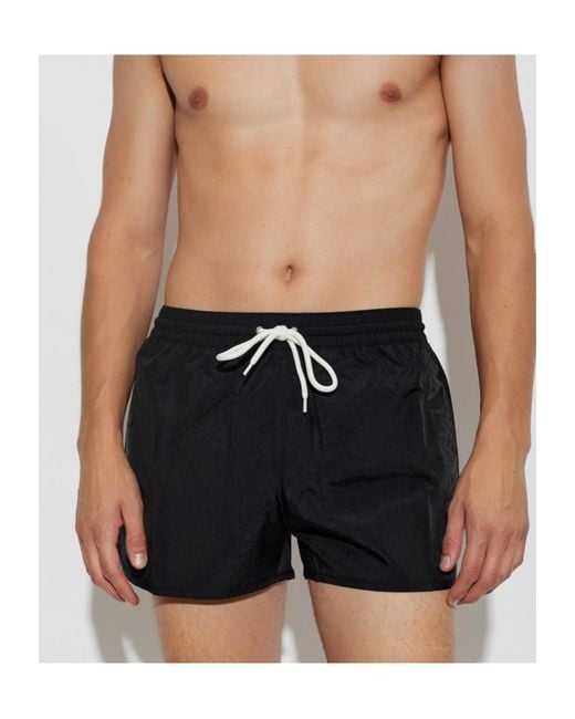 Balmain Black Drawstring Swim Trunks for men