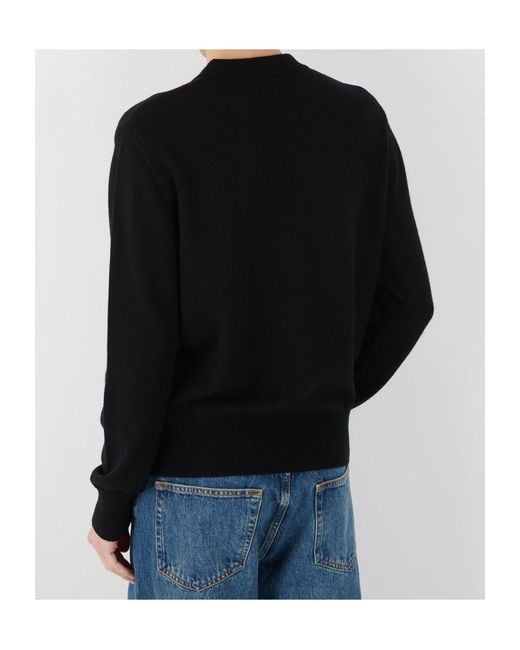 sunflower Black Crew Neck Wool Knit Sweater for men