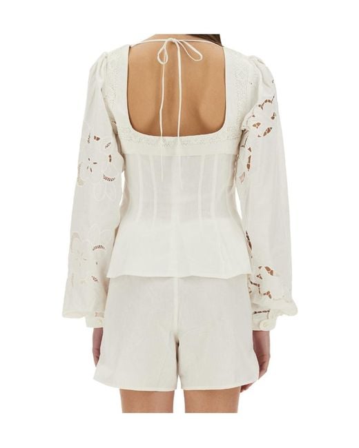 MARINE SERRE White Regenerated Rear Tie Fastened Shirt