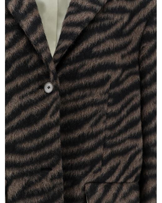 Alysi Black Zebrapattern Singlebreasted Blazer