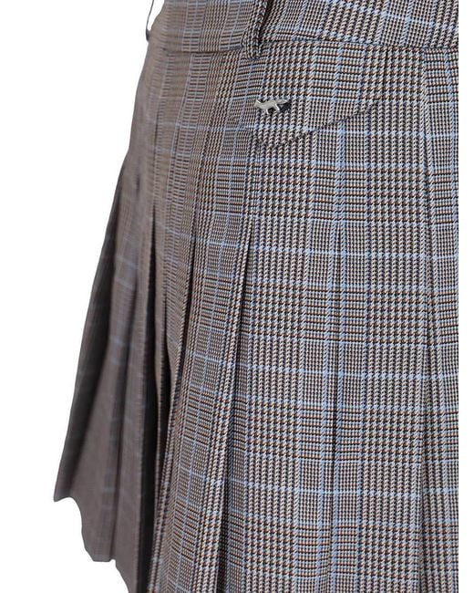Maison Kitsuné Gray Maison Kitsuné Pleated Mini Skirt