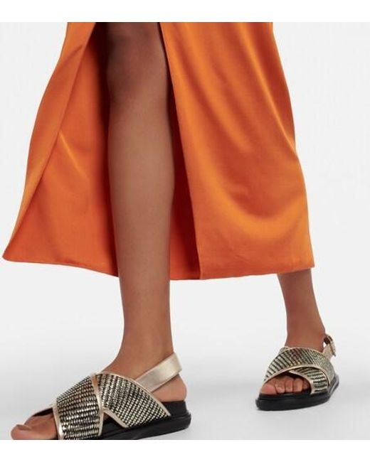 Marni Orange Jersey Midi Dress