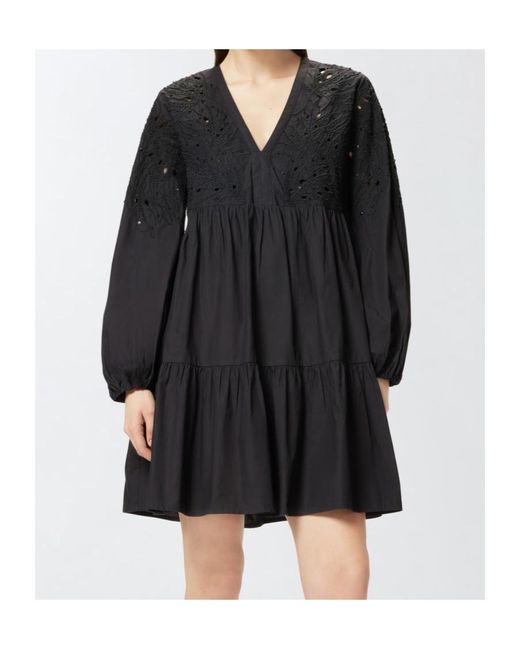 Pinko Black Embellished Openwork Mini Dress
