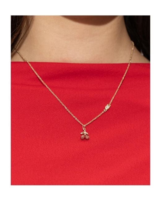 COACH Metallic Cherry Pendant Necklace