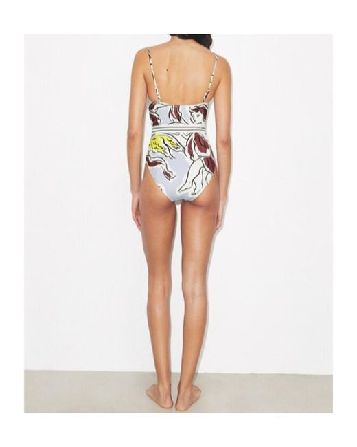 Tory Burch White Printed One-Piece Swimsuit