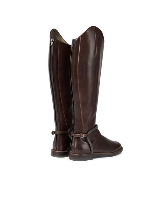 Brunello Cucinelli Brown Buckle-Strap Boots