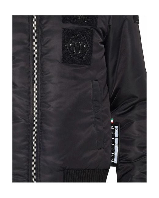Philipp Plein Black Logo Casual Jacket for men