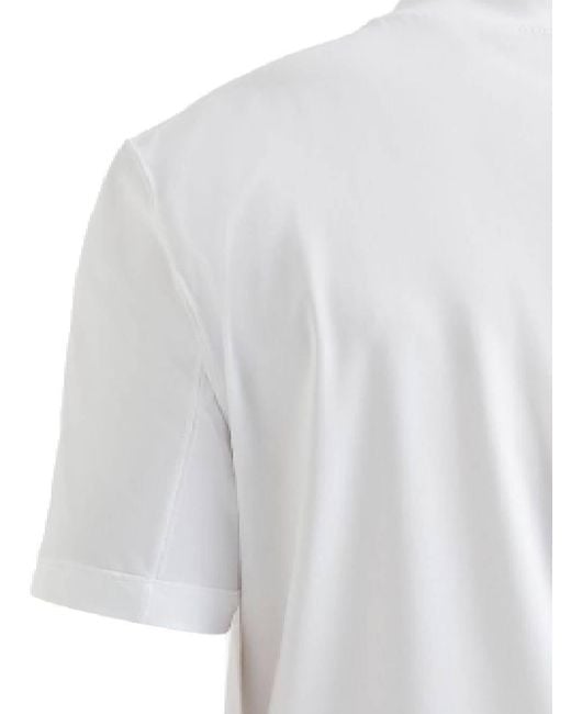 Brunello Cucinelli White Logo Patch Crewneck T-Shirt for men