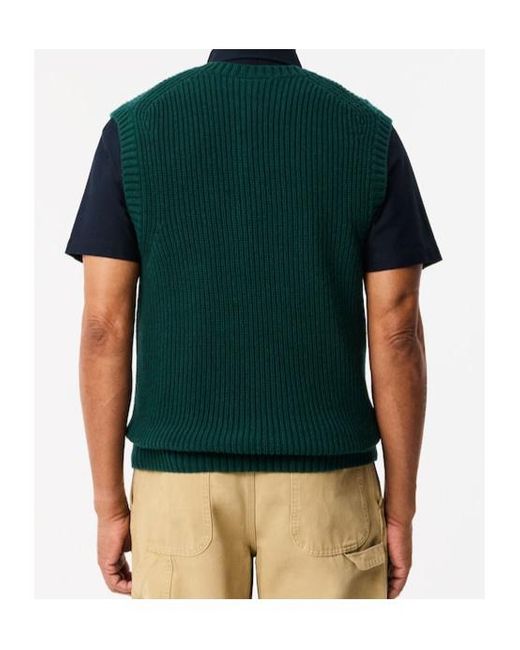 Lacoste Green Sleeveless Wool Vest for men