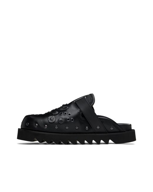 Toga Virilis Black Round Toe Flat Mules for men
