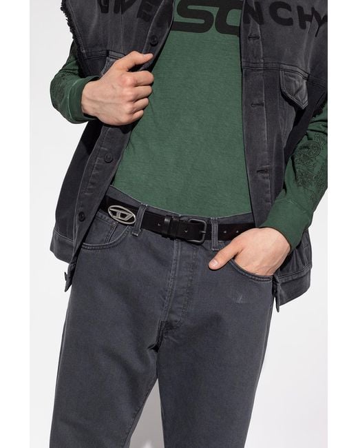 DIESEL White Logo Belt for men