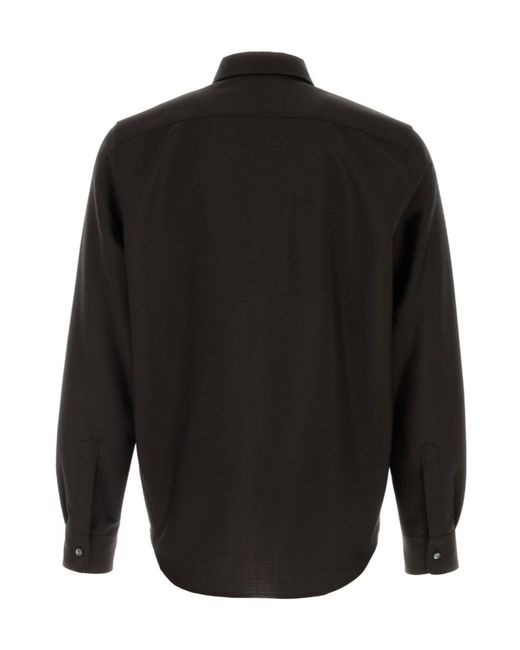 Jil Sander Black Long-Sleeve Button-Up Shirt for men