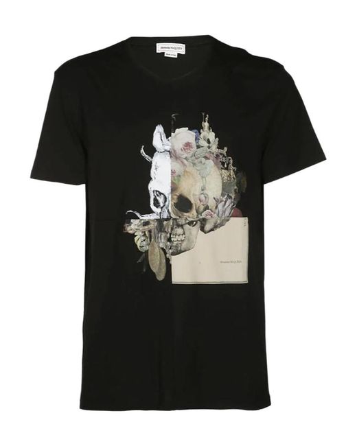 McQueen Black Logo Short-Sleeved T-Shirt for men