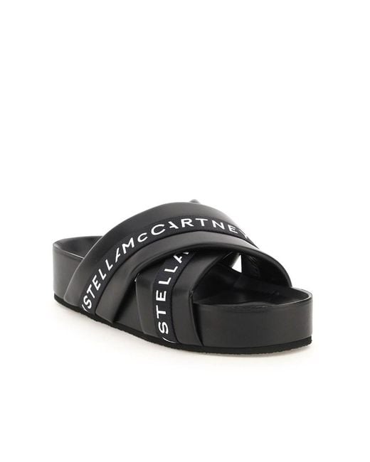 Stella McCartney Black Logo Flip-Flops