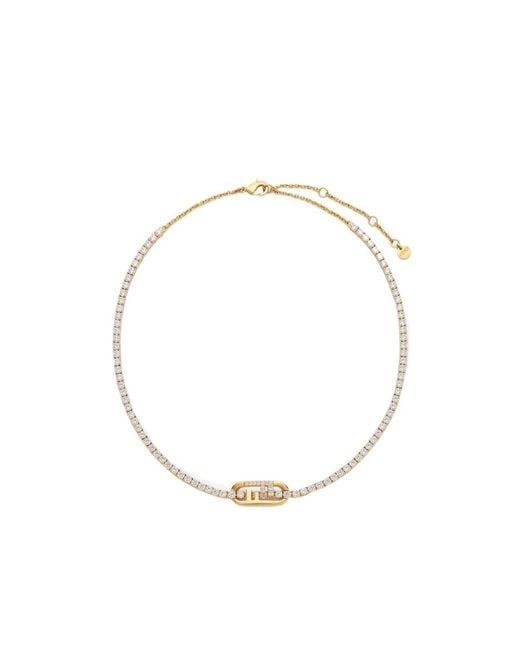 Fendi Metallic O'Lock Embellished Necklace