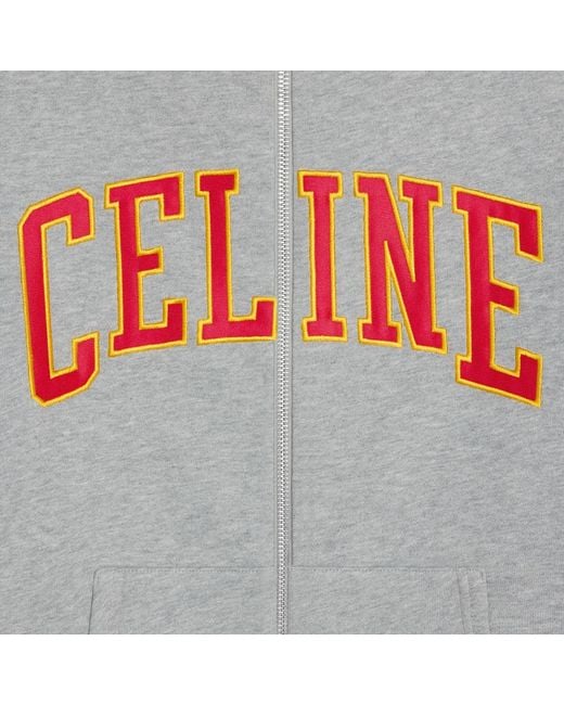 Céline Gray Loose Zip Up Hoodie for men
