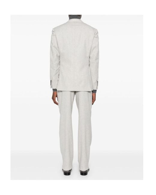 Lardini White Logo-Brooch Suit for men
