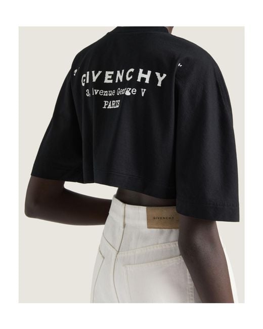 Givenchy Blue Cropped Fit T-Shirt