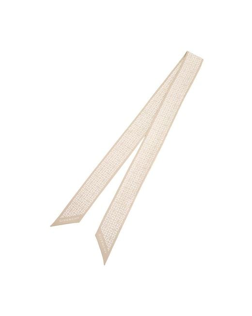 Givenchy White Pointed Silk Scarf