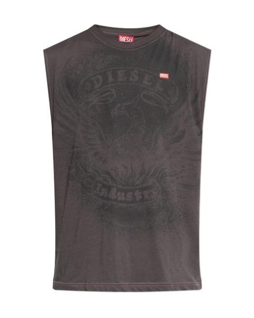 DIESEL Gray T Boxt Sl Notch Sleeveless T-Shirt for men