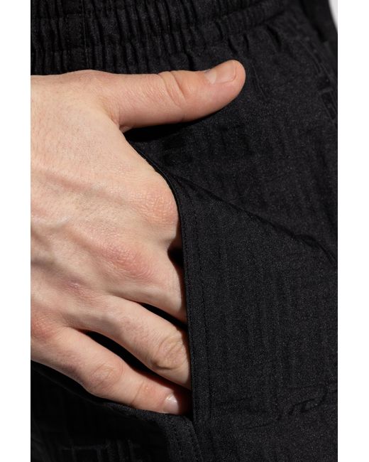 Balmain Black Printed Pb Labyrinth Swim Shorts for men