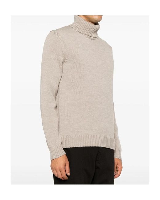 Zanone Brown Ribbed-Knit Roll-Neck Sweater for men