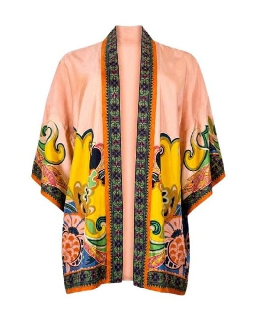 Etro Orange Printed Tops