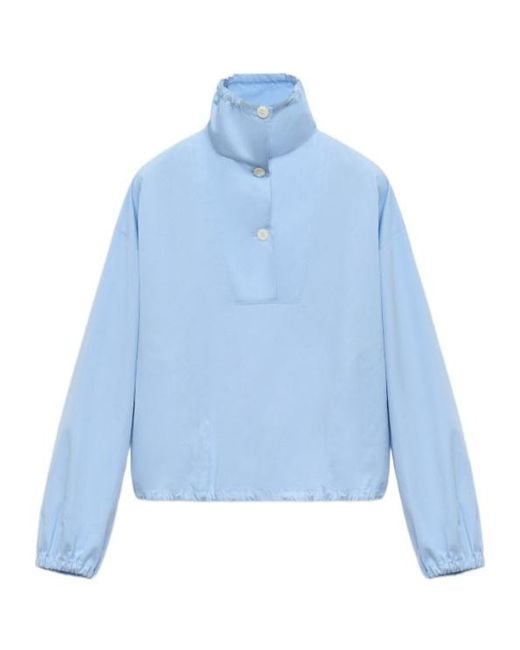 Marni Blue High-Neck Drawstring Top