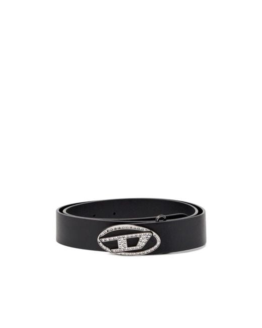 DIESEL White B-1Dr-Layer Embellished Belt