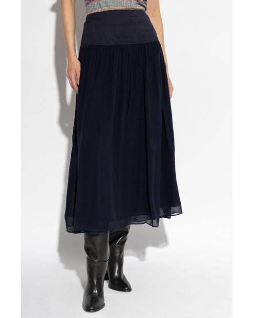 Ulla Johnson Blue A-Line Midi Skirt