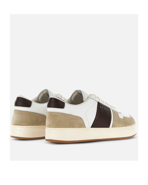 Hogan White H-Tv Logo Printed Panelled Sneakers for men