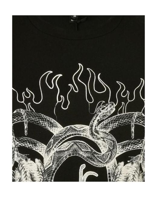 Just Cavalli Black Pattern Printed Short-Sleeved T-Shirt for men