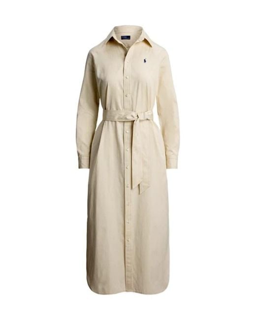 Polo Ralph Lauren Natural Belted Shirt Midi Dress