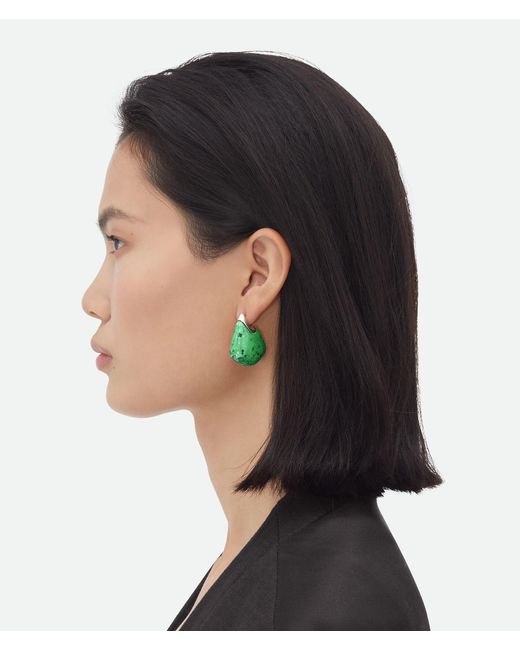 Bottega Veneta Green Small Fin Ceramic Earrings