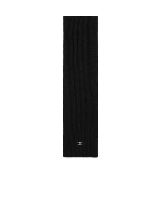 Céline Black Ribbed Cashmere Scarf